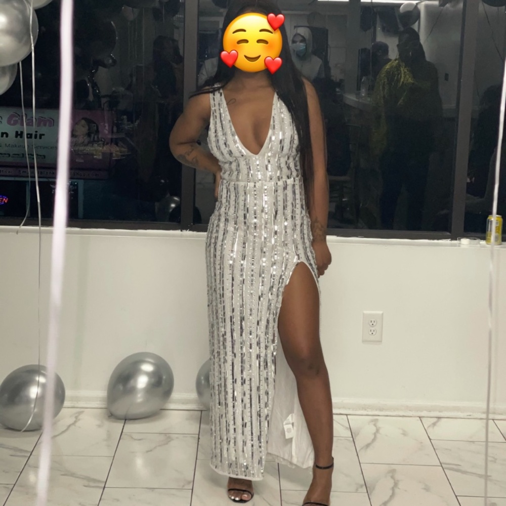 Silver long dress